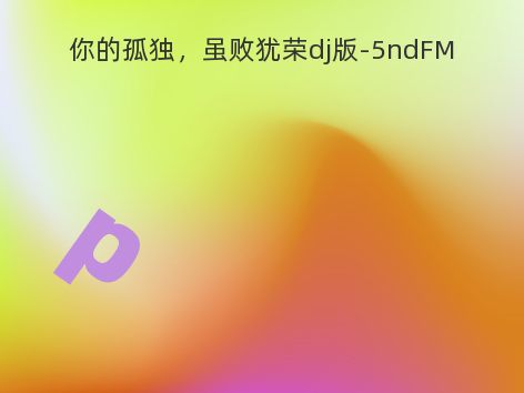 你的孤独，虽败犹荣dj版-5ndFM