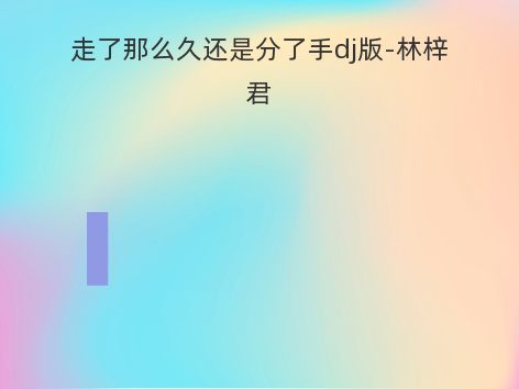 走了那么久还是分了手dj版-林梓君