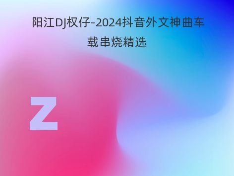 阳江DJ权仔-2024抖音外文神曲车载串烧精选