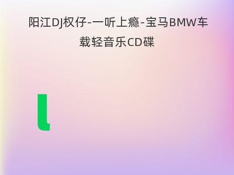 阳江DJ权仔-一听上瘾-宝马BMW车载轻音乐CD碟