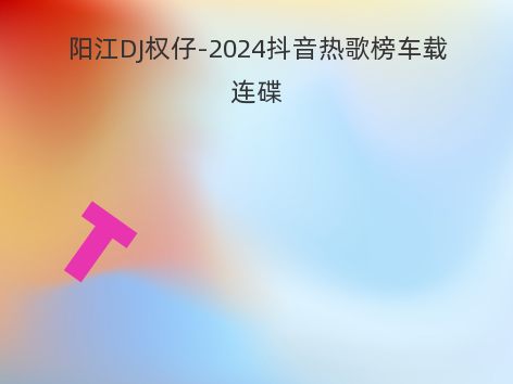 阳江DJ权仔-2024抖音热歌榜车载连碟