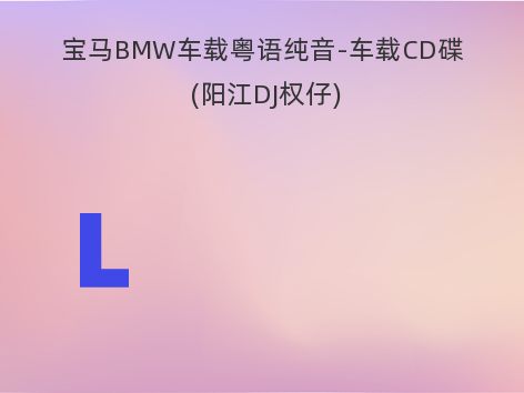 宝马BMW车载粤语纯音-车载CD碟 (阳江DJ权仔)