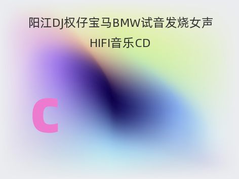 阳江DJ权仔宝马BMW试音发烧女声HIFI音乐CD