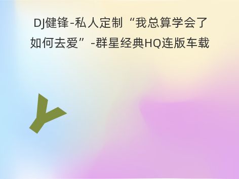 DJ健锋-私人定制“我总算学会了如何去爱”-群星经典HQ连版车载体验