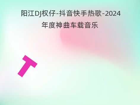 阳江DJ权仔-抖音快手热歌-2024年度神曲车载音乐