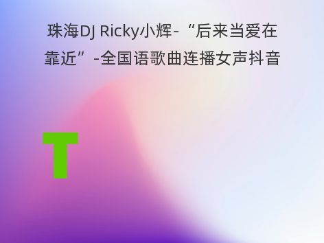 珠海DJ Ricky小辉-“后来当爱在靠近”-全国语歌曲连播女声抖音混编