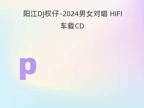 阳江DJ权仔-2024男女对唱 HIFI车载CD