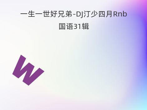 一生一世好兄弟-DJ汀少四月Rnb国语31辑