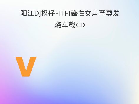 阳江DJ权仔-HIFI磁性女声至尊发烧车载CD