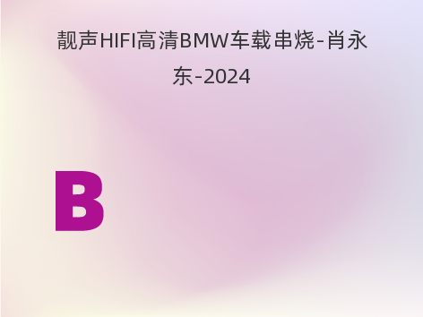 靓声HIFI高清BMW车载串烧-肖永东-2024