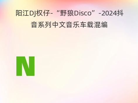 阳江DJ权仔-“野狼Disco”-2024抖音系列中文音乐车载混编