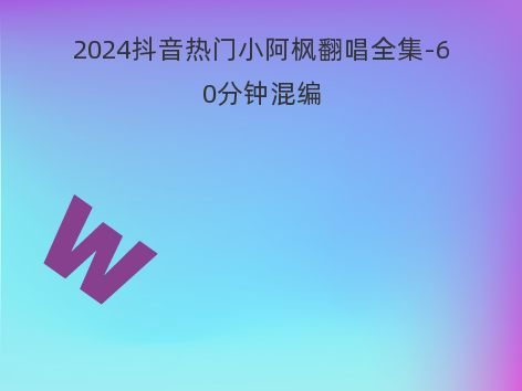 2024抖音热门小阿枫翻唱全集-60分钟混编