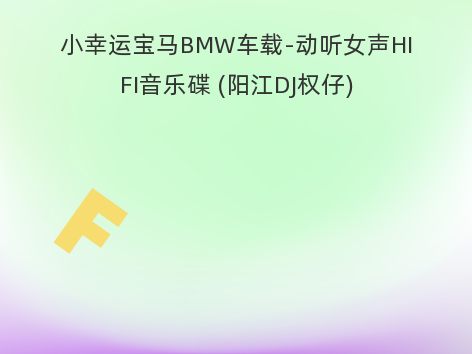 小幸运宝马BMW车载-动听女声HIFI音乐碟 (阳江DJ权仔)