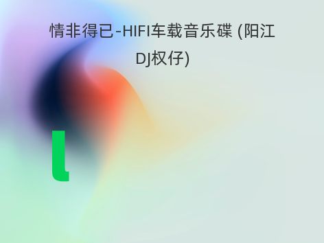 情非得已-HIFI车载音乐碟 (阳江DJ权仔)