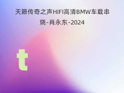 天籁传奇之声HIFI高清BMW车载串烧-肖永东-2024