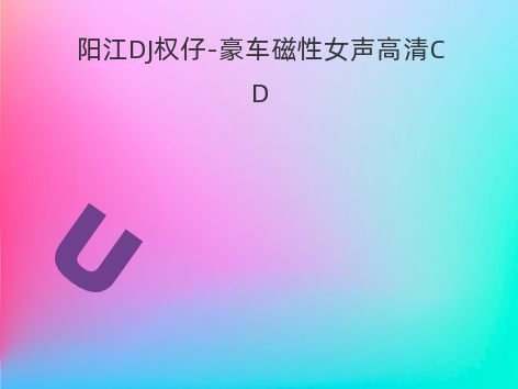 阳江DJ权仔-豪车磁性女声高清CD