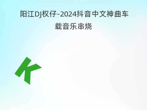 阳江DJ权仔-2024抖音中文神曲车载音乐串烧