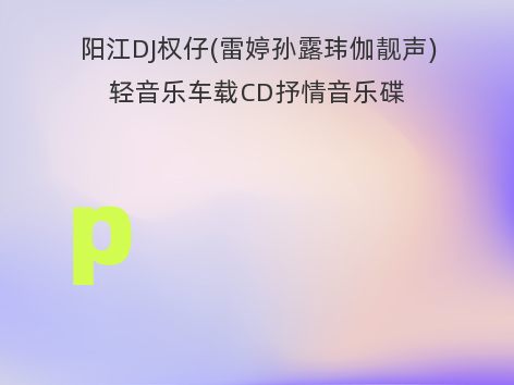 阳江DJ权仔(雷婷孙露玮伽靓声)轻音乐车载CD抒情音乐碟