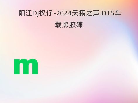 阳江DJ权仔-2024天籁之声 DTS车载黑胶碟