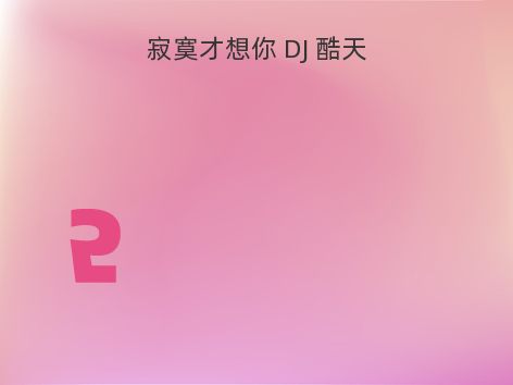 寂寞才想你 DJ 酷天