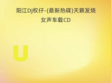 阳江DJ权仔-(最新热碟)天籁发烧女声车载CD