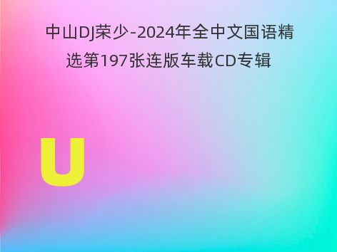 中山DJ荣少-2024年全中文国语精选第197张连版车载CD专辑