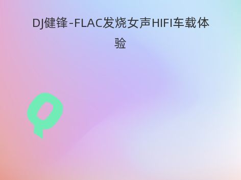 DJ健锋-FLAC发烧女声HIFI车载体验