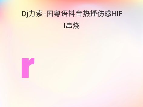 Dj力索-国粤语抖音热播伤感HIFI串烧