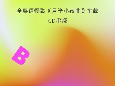 全粤语慢歌《月半小夜曲》车载CD串烧