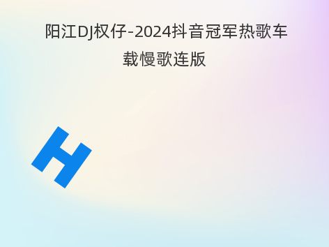 阳江DJ权仔-2024抖音冠军热歌车载慢歌连版