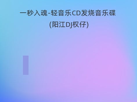 一秒入魂-轻音乐CD发烧音乐碟 (阳江DJ权仔)