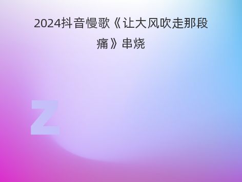 2024抖音慢歌《让大风吹走那段痛》串烧