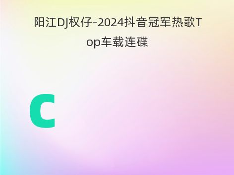 阳江DJ权仔-2024抖音冠军热歌Top车载连碟