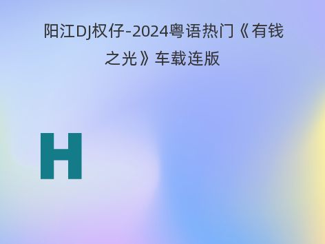 阳江DJ权仔-2024粤语热门《有钱之光》车载连版