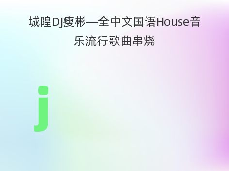 城隍DJ瘦彬—全中文国语House音乐流行歌曲串烧