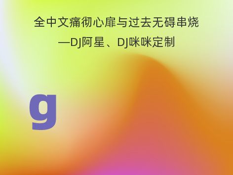 全中文痛彻心扉与过去无碍串烧—DJ阿星、DJ咪咪定制