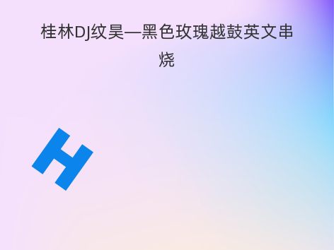 桂林DJ纹昊—黑色玫瑰越鼓英文串烧