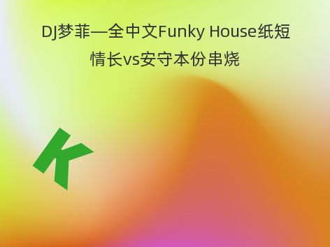 DJ梦菲—全中文Funky House纸短情长vs安守本份串烧