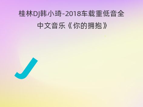 桂林DJ韩小琦-2018车载重低音全中文音乐《你的拥抱》