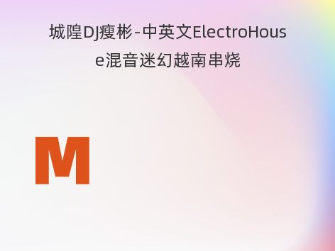 城隍DJ瘦彬-中英文ElectroHouse混音迷幻越南串烧