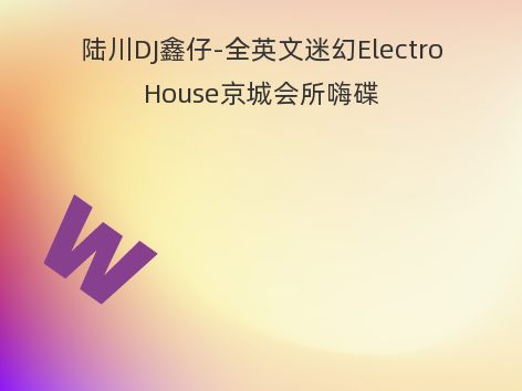 陆川DJ鑫仔-全英文迷幻ElectroHouse京城会所嗨碟