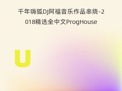 千年嗨狐DJ阿福音乐作品串烧-2018精选全中文ProgHouse