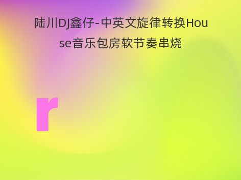 陆川DJ鑫仔-中英文旋律转换House音乐包房软节奏串烧