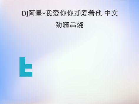 DJ阿星-我爱你你却爱着他 中文劲嗨串烧