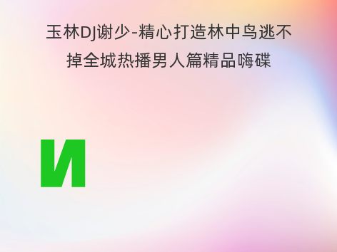 玉林DJ谢少-精心打造林中鸟逃不掉全城热播男人篇精品嗨碟