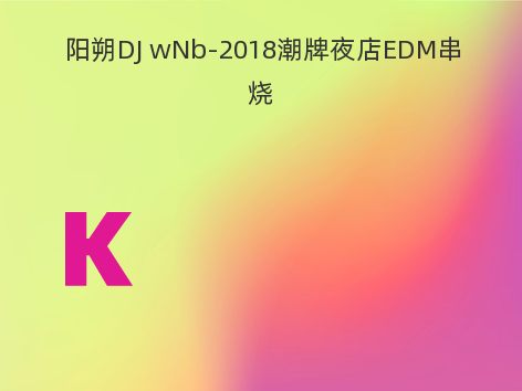 阳朔DJ wNb-2018潮牌夜店EDM串烧