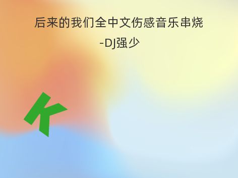 后来的我们全中文伤感音乐串烧-DJ强少