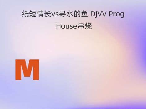 纸短情长vs寻水的鱼 DJVV Prog House串烧