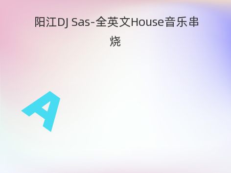 阳江DJ Sas-全英文House音乐串烧