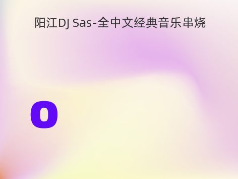 阳江DJ Sas-全中文经典音乐串烧